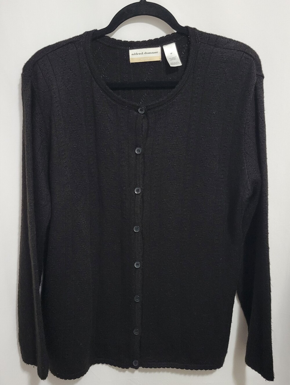 Alfred Dunner Women's Button Front L/S Sweater Cardigan, Size 1X